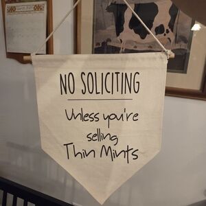 Cream 'No Soliciting' Wall Banner with Black Text